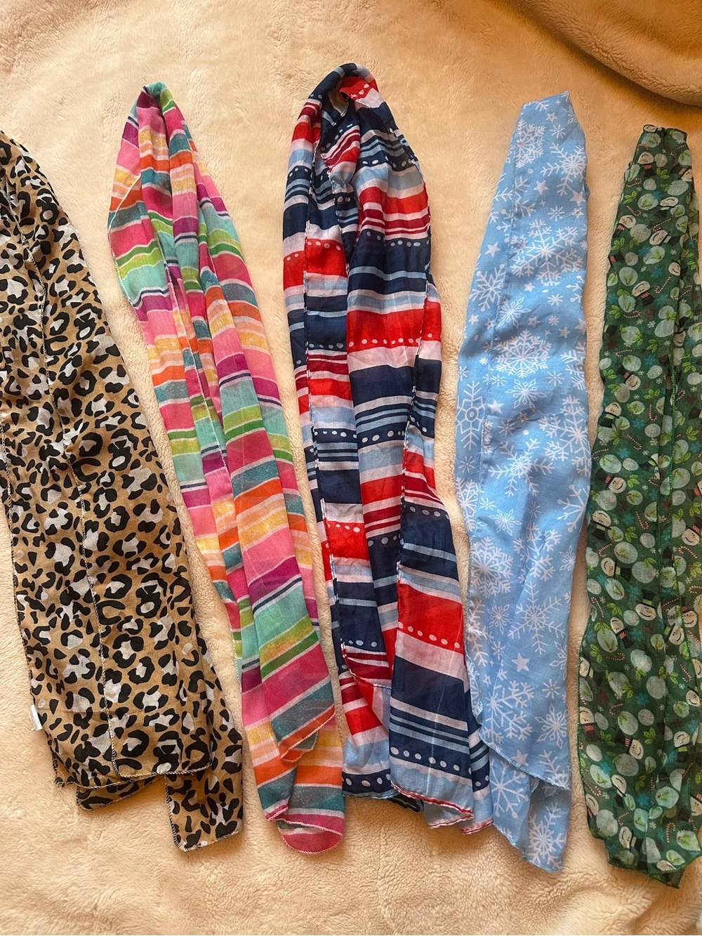 Set of 5 Lightweight Scarves
